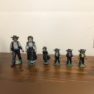 Vintage Early 1900’s Cast Iron Figures Amish Family